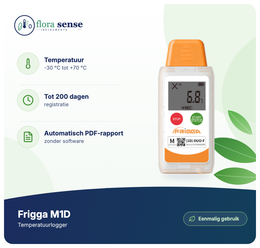 Frigga M1D single-use temperatuur datalogger