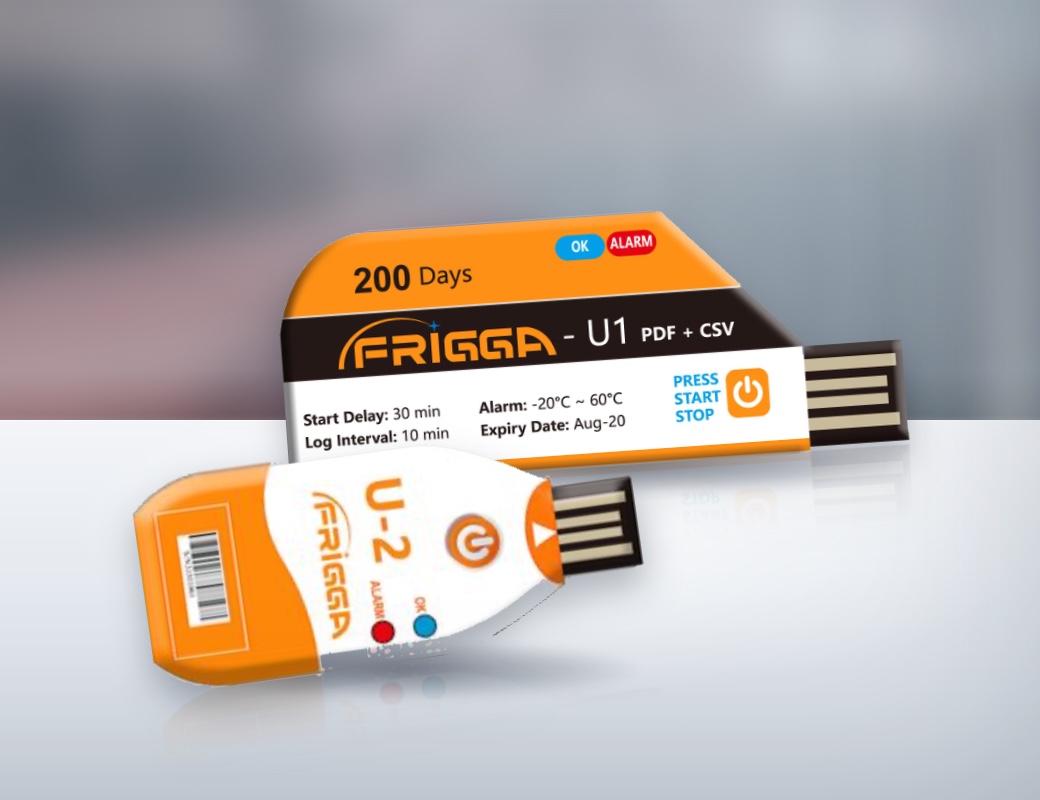 Frigga U1 en Frigga U2 USB temperatuur dataloggers